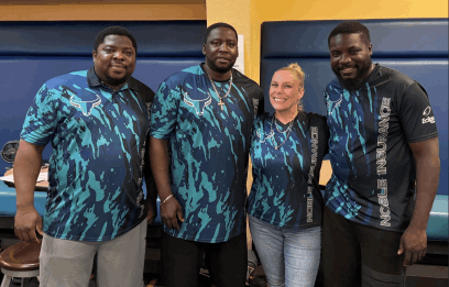 Erica with Noble’s co-ed bowling team
